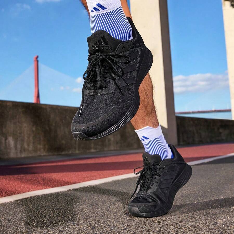 Adidas DURAMO SL 训练及比赛透气网面舒适跑鞋 - 黑色 - 查看 1