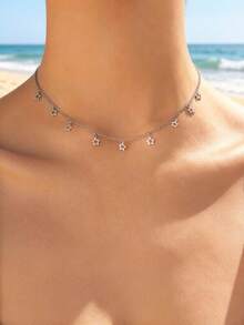 imoli 女士星星装饰优雅项链 - 銀色 - 查看 3