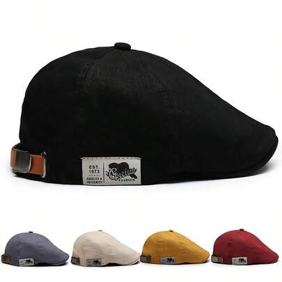 1pc Reversible Duck Bill Cap, Sun Protection, Windproof, Beret Hat, Versatile Hip-Hop Forward Hat, Suitable For Summer And Autumn