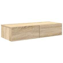 Estantería de pared con cajones, roble Sonoma, 80x33x17 cm, madera de ingeniería. - 1PC - Ver 2