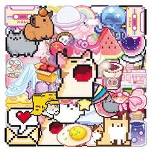 50pcs/Pack Transparent Pixel Retro Aesthetic Cute Mysterious INS Vintage Romantic Aesthetic Stickers, Adorable Cartoon Interesting Aesthetic Label Stickers For Scrapbooking, Self-Adhesive Stationery, Cards, Envelopes, Guitars, Instruments Decoration, Gifts For Teenagers, Parties, Rewards, Motivation, New Year, Winter, Christmas, Halloween Decor - 多色的 - 查看 8