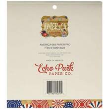 Echo Park Paper Company America - Papel de lija 6 x 6 cm talla única rojo blanco azul - Rojo/Blanco/Azul - Ver 2