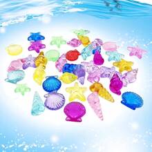 Creative Colorful Artificial Transparent Crystal Aquarium Decoration Featuring Seashells, Conches, And Starfish; Perfect For Beach Or Pool Parties, DIY Decorations, Summer Aquarium-Themed Decorations, And Aquarium Landscaping Stones. - Multicolor - View 3