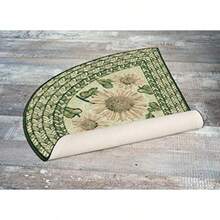 Brumlow MILLS Sunflower Braid Printed Pattern Rustic Floral Area Rug for Kitchen Entryway Bathroom Mat and Home Décor 19" x 31" Sage - como en la foto - Ver 3