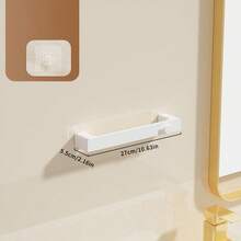 1pc No Punching Wall-Mounted Bathroom Shelf, Plastic Storage Rack For Slippers Shoes Towel And More, Multi-Functional Storage Organizer, Waterproof&Moisture Proof Towel Holder Hanger, Shoes Rack,Space-Saving Easy Installation Shoes Organizer - Multicolor - View 15