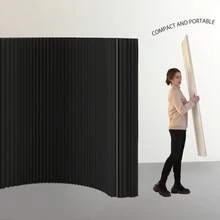 Room Divider,Bedroom,Folding Room Partition Screen In Kraft Paper Material, Multi Purpose For Offices, Living Rooms, And Beauty Salons, Partition Screen - Schwarz - Übersicht 5