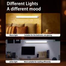 1pc Motion Sensor LED Lighting, USB Rechargeable, No Drilling Required, Suitable For RV, Garage, Kitchen, Wardrobe, Bedroom, Staircase, Vanity, Car Interior Lighting, 5V Low Voltage, Minimalist Design, Night Light, Under Cabinet Lamp, RV Travel Lighting, Automotive Accessories - 30cm Long Strip Sensor Light - View 4