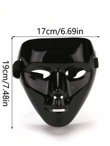 1pc Black Mysterious Full Face Mask, Suitable For Cosplay, Horror Party, Daily Use, Photo Props - Black - View 3