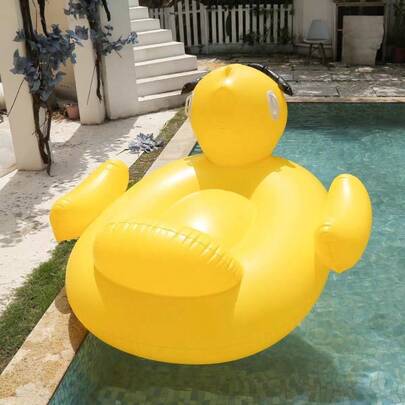 Thickened Swimming Pool Floating Bed Air Mattress Water Hammock PVC Infltable Big Yellow Duck Floating Mat Floating Row