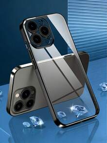 1个极简黑色防刮电镀透明手机壳，超薄硬壳，不易泛黄，兼容苹果17 Pro/17 Pro Max/17 Air/17/16 Pro/16 Pro Max/16 Plus/16/15 Pro/15 Pro Max/15 Plus/15/14 Pro/14 Pro Max/14 Plus/14/13 Pro/13 Pro Max/13/12 Pro/12 Pro Max/12/11 Pro Max/11 - 黑色 - 查看 1