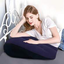 Triangular Flocked Inflatable Wedge Cushion, Portable Flocked Wedge Pillow For Intimate Positions, Foldable For Travel - Triangular Pillow - View 1