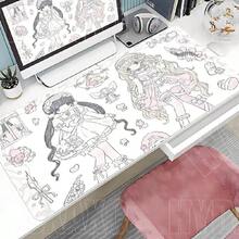 Anime Cute Angel Girls Mouse Pad 80x30 White Laptop Gaming Desk Mat PC Kawaii Gamer Cabinet Mousepad 120x60 Keyboard Pink Carpet(6).Jpg - 查看 1