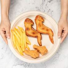 7/25/50/100个装，10英寸棕色可堆肥纸盘，天然甘蔗纤维制成，圆形。适用于日常用餐、餐厅、家庭聚会、特殊活动、餐饮服务、婚礼、派对等场合。 - 棕色 - 查看 1