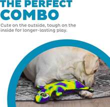 Outward Hound Durablez Gecko U2013 Squeaky Plush Dog Toy, No Stuffing For Less Mess, Interactive &Amp; Tough, 4 Jumbo Squeakers, Puppies &Amp; Dogs, Large, 17.5" - Màu B - Xem 1