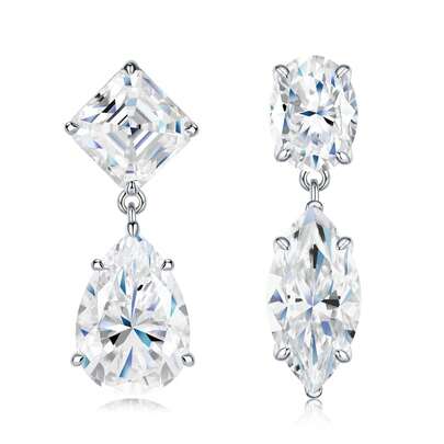 Bông tai Moissanite bạc 925, không gây dị ứng, thiết kế tối giản sang trọng, chống oxy hóa, đa năng, quà tặng cho Ngày Valentine, Ngày của Mẹ, đám cưới, lễ đính hôn, sinh nhật, kèm hộp quà và giấy chứng nhận.