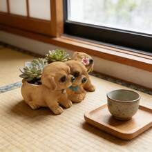 Bộ 3 chậu cây mọng nước hình cún con dễ thương, chậu trồng cây hình động vật bằng nhựa sáng tạo, đồ trang trí thú cưng để bàn. - A - Xem 7