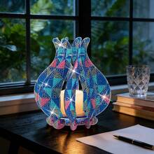 Suporte de Vela com Pintura de Diamante 3D, Conjunto de Arte DIY Vaso de Cristal Oco, Decoração de Casa Cintilante, Presente Criativo para Mãe, Dia das Mães, Aniversário - suporte para castiçal - Visão 19