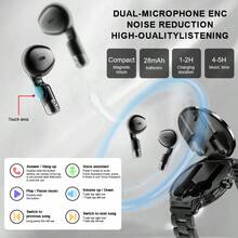 LIGE New Smart Earbuds Watch With Square High-Definition Large Screen, Integrated Earbuds Watch, Multiple Sports Modes, Alarm Clock, Music Playback - View 5