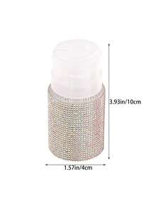 Chai nước tẩy sơn móng tay màu hồng và trắng với thiết kế hình kim cương và nắp nhấn tiện dụng. Dụng cụ chăm sóc móng: Chai đựng sơn móng tay bằng nhựa với thiết kế họa tiết kim cương, có thể đổ đầy lại, chai nước tẩy sơn móng tay có nắp nhấn. - Nhiều màu - Xem 3