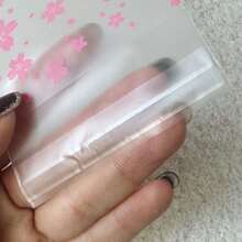 100个12cm*12cm+3cm厚哑光粉色樱花印花自粘袋，优雅ins风珠宝/礼品包装袋，附赠粉色樱花印花礼品卡，适用于派对、节日或促销文具礼品，尤其适合情人节、婚礼等场合。 - 12x12+3cm粉紅櫻花 - 查看 3
