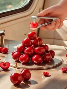 1个可重复使用的手动樱桃去核器，水果去核器，多功能去核工具，房车露营装备 - 彩色 - 查看 4