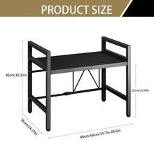 Ubravoo 1pc Expandable 42-64cm Microwave Shelf Organizer, Moisture And Rust Proof Microwave Countertop Organizer,Kitchen Utensils Tableware Storage,Over ,Kitchen Storage Rack - Black - View 2