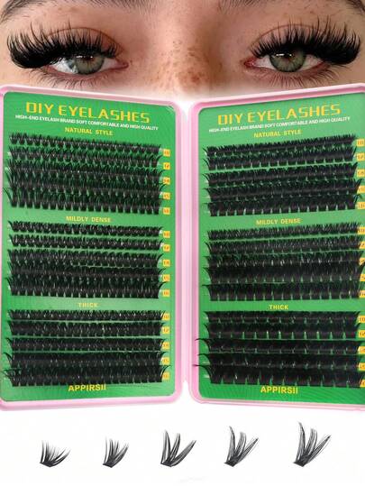 525/300 Clusters NEW Voluminous & Curly Lash Book,30-160D,8-16Mm Mixed Lengths, Natural & Dramatic Styles. Versatile For All Occasions & Makeup Looks, Must-Have Christmas Eyelash Set | Beginner-Friendly & For All-In-One Lash Kit