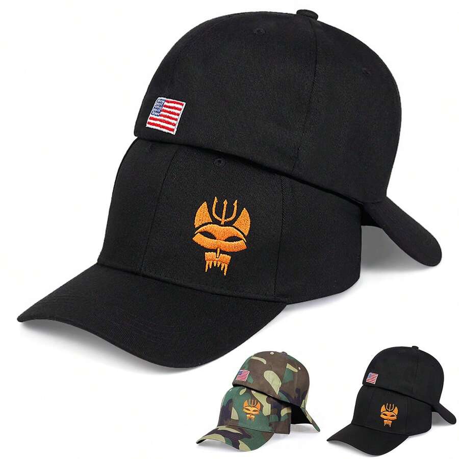 1pc Men's American Flag Baseball Cap, Street Fashion Hat, Outdoor Sun Protection Casual Cap For Spring/Autumn Travel, Beach Vacation - Multicolor - View 1