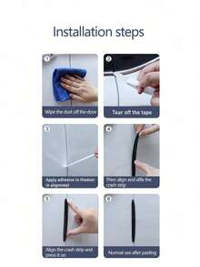 Dải cao su mềm bảo vệ cản xe, miếng dán tự dính chống trầy xước, miếng bảo vệ cản bằng silicon, chịu nhiệt, màu đen đa năng - A - Xem 6