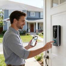 Chuông cửa liên lạc nội bộ không dây tầm xa 500M, chuông cửa không dây cho sân biệt thự, camera chuông cửa không dây với âm thanh hai chiều và tầm nhìn ban đêm, thích hợp sử dụng trong nhà và ngoài trời. - Nhiều màu - Xem 10