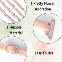 2Pairs Floral Bra Straps For Women Removable Invisible Decorative Cute Flower Lace Strap Replacement Non Slip Bra Strap - Hồng - Xem 8