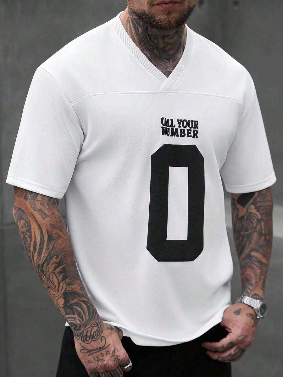 Mens Clothes;Summer TopsManfinity CasualCool Men's Casual Solid Color Crew Neck Short Sleeve T-Shirtsummer OutfitsTrendy Short Sleeve VNPS - 白色 - 查看 1