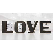 HouseVines Wine Bottle Holder Decorative Love Letters Wine Bottle Organizers for 4 Bottles - Marrn - Ver 2