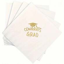 50pcs/Bag 2026 Graduation Season Disposable Napkins CONGRATS GRAD Party Decoration Party Desktop Decoration - Xem 6