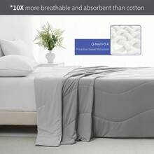 1pc Cooling Comforter & Bedspread-Style Blanket For Hot Sleepers - All-Season Breathable Lightweight Cooling Bed Sheet, Twin/Queen/King Size, Machine Washable, No-Fill Technology For Night Sweats, Summer Sleep, Contemporary Bedding - White - View 7