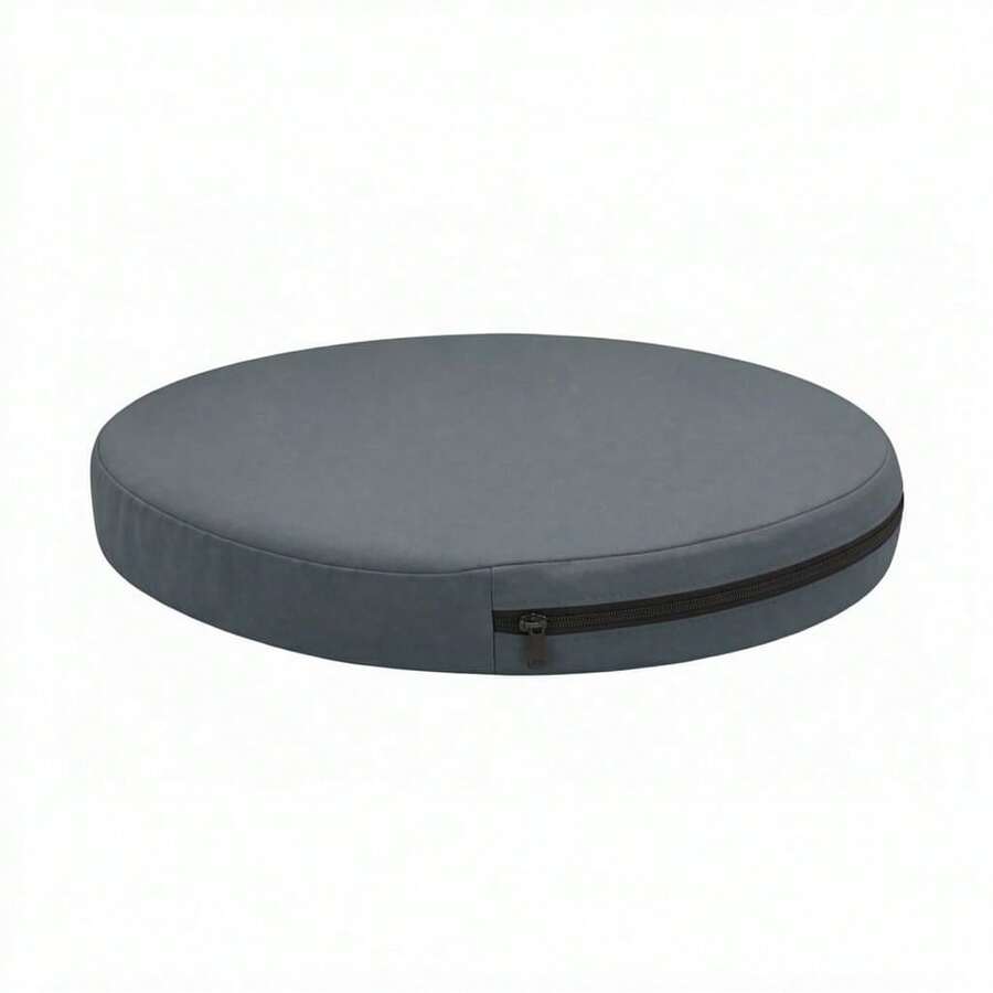 40x40x4 Cm Soft & Plush Round Floor And Play Cushion - Grey - View 1