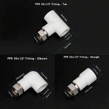Conector hembra de tubería de agua PPR, conector de unión de tubería de 20 mm 1/2 pulgada, conector para suministro de calentador de agua, accesorio de tubería de plástico - Tee - Ver 4