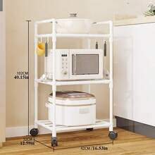 1pc Movable Utility Cart With Wheels, Multi-Tier Storage Rack For Home Use, Versatile Floor Standing Organizer For Bathroom, Kitchen, Bedroom, Living Room - Multicolor - View 20