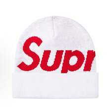 Supreme Intarsia Logo Beanie Hat - Authentic Designer Knitwear | Viral 2026 Unisex Streetwear Winter Accessory | Premium Jacquard Knit Smooth Logo Cap | Iconic Cuffed Beanie Hypebeast Essentials | Luxury Minimalist Knitted Headwear - 白色 - 查看 2