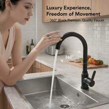 Modern Single Handle Faucet For Sink, 360° Swivel, Water-Saving, Single Hole Kitchen Sink Installation - With Handle, No Power Or Battery Required - Multicolor - View 10