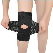 1件中性透氣護膝，附側向穩定支撐，緩解半月板撕裂、膝蓋疼痛、ACL、MCL、關節炎傷後恢復，彈性運動護膝，第四代關節支撐壓力護膝，健身防護裝備，黑色 - 彩色 - 查看 6