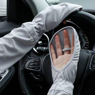 2 Pairs Of Sun-Proof And UV-Proof Ice Sleeves, Sun-Proof And UV-Proof, Open-Finger Design, Suitable For Riding And Driving, Light And Stylish, Unisex, Suitable For Riding Bicycles And Motorcycles. 1 Pair