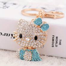 [Licensed]Sanrio Diamond-Encrusted Hello Kitty Keychain Backpack Decoration Car Beautiful Creative Pendant Lover's Gift Birthday Gift - A - 查看 9