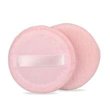 5个单面压制缎带粉扑，圆形小号散粉扑，定妆工具 - 彩色 - 查看 5