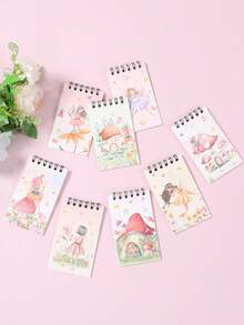 8本/套仙女螺旋笔记本，派对游戏奖品，派对礼品袋填充物，撕页记事本，迷你笔记本，学生课堂奖励，返校礼物，开学奖品，课堂用品，办公用品，生日派对小礼物，生日装饰，生日礼物，派对赠品，仙女主题装饰 - 仙女 - 查看 9