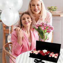 Schwarze MOM Geschenkbox 55,5 x 19 x 6,6 cm, leere Buchstabenförmige Blumenbox für Muttertag, Geburtstag, Jahrestag, Rosen-Arrangements und Blumengeschenke - Übersicht 8