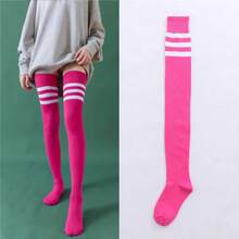 1 Pair Women's Over The Knee Socks Combed Cotton Thigh High Socks Plus Size Long Loose Fit Striped Fashion Casual Daily Wear - 款式 03 - 查看 12