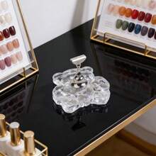 1个心形和熊图案可重复使用磁性亚克力美甲展示架，云朵形便携式假指甲展示架，美甲工具 - 彩色 - 查看 13