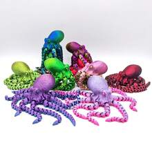 1pc 3D Stereoscopic Marine Animal Model, Including Soft Octopus, No Power Needed, Plastic Made, Suitable For Desktop, Refrigerator And Aquarium Decor - Octopus - View 4