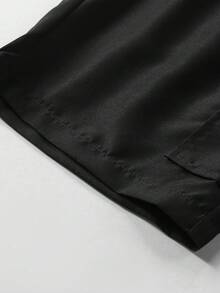 Men's Summer Casual Sports Shorts With Drawstring Waist And Unique Side Pockets Design, Suitable For Daily Leisure, Running, Cycling, Ball Sports, Fitness And Other Activities - Black - View 5